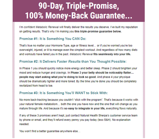 Metabolic Renewal Reviews - 90 Day Guarantee
